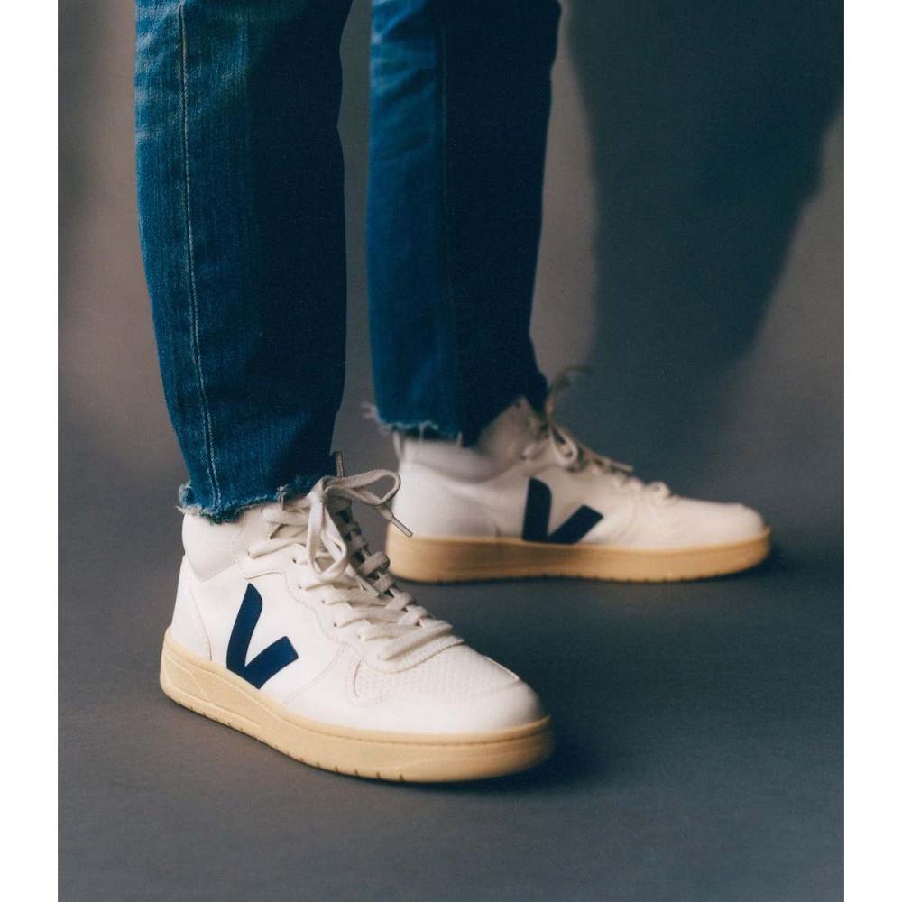 παπουτσια γυναικεια Veja V-15 CWL White/Navy | GR 583WNB